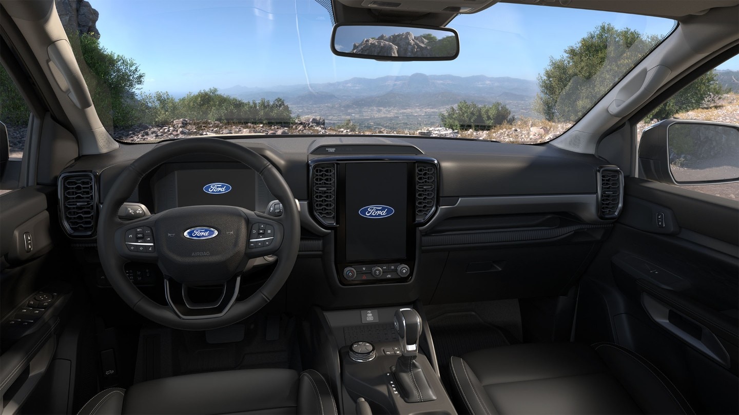 Ford Ranger Innenraum. Detailansicht Schaltgetriebe