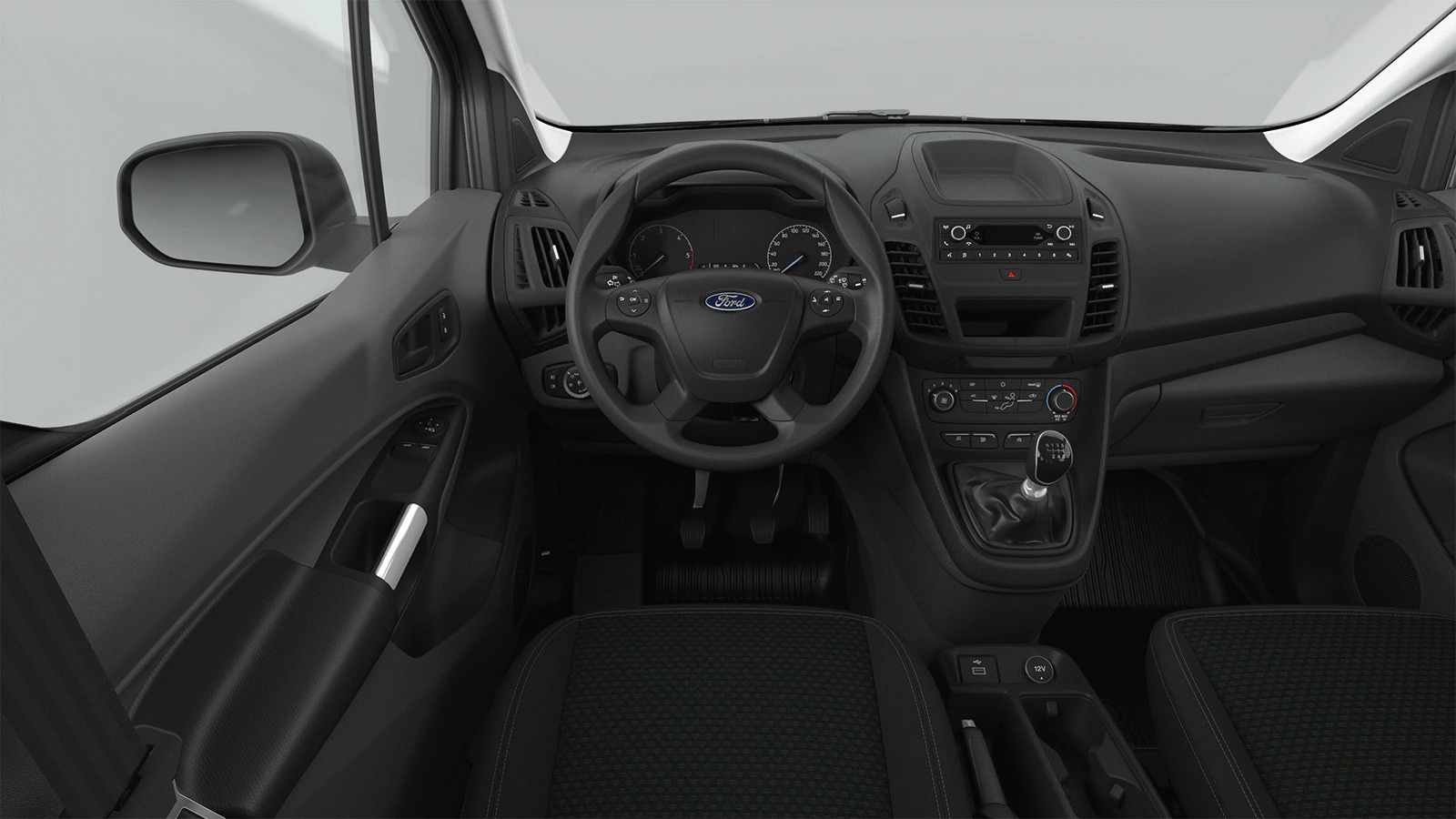 Ford Transit Connect Doppelkabine Innenraum. Detailansicht Fahrerseite