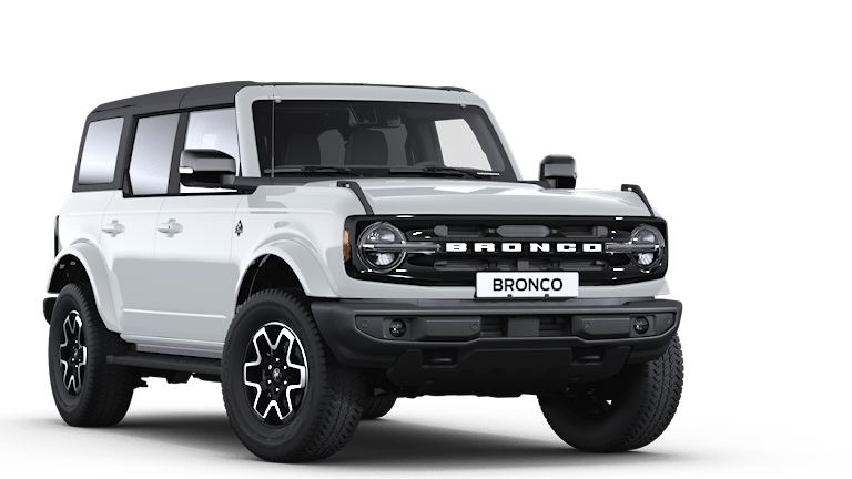 Ford Bronco weiss, Sicht von drei Vierteln vorne