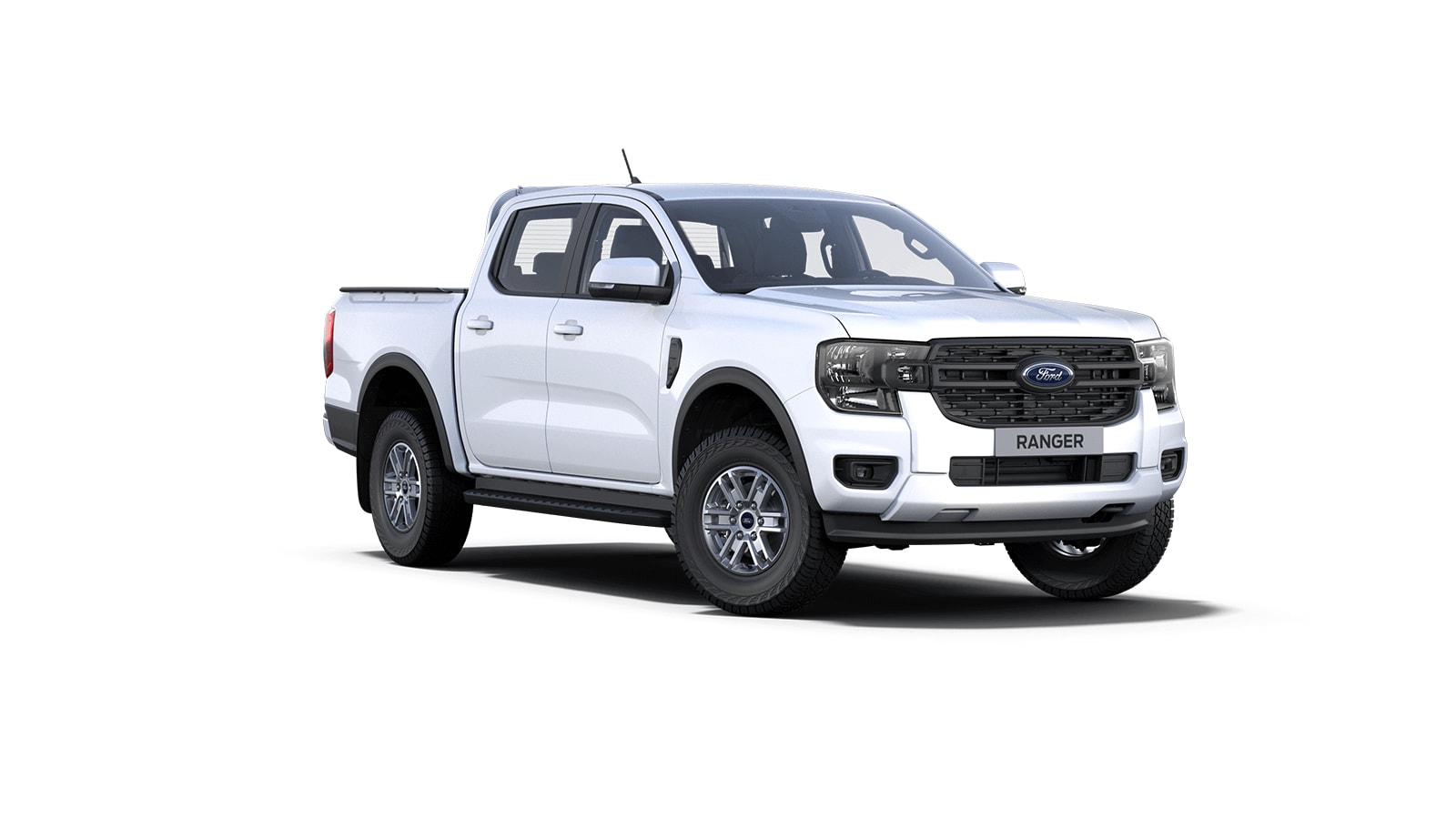 White Ford Ranger XLT from 3/4 front angle