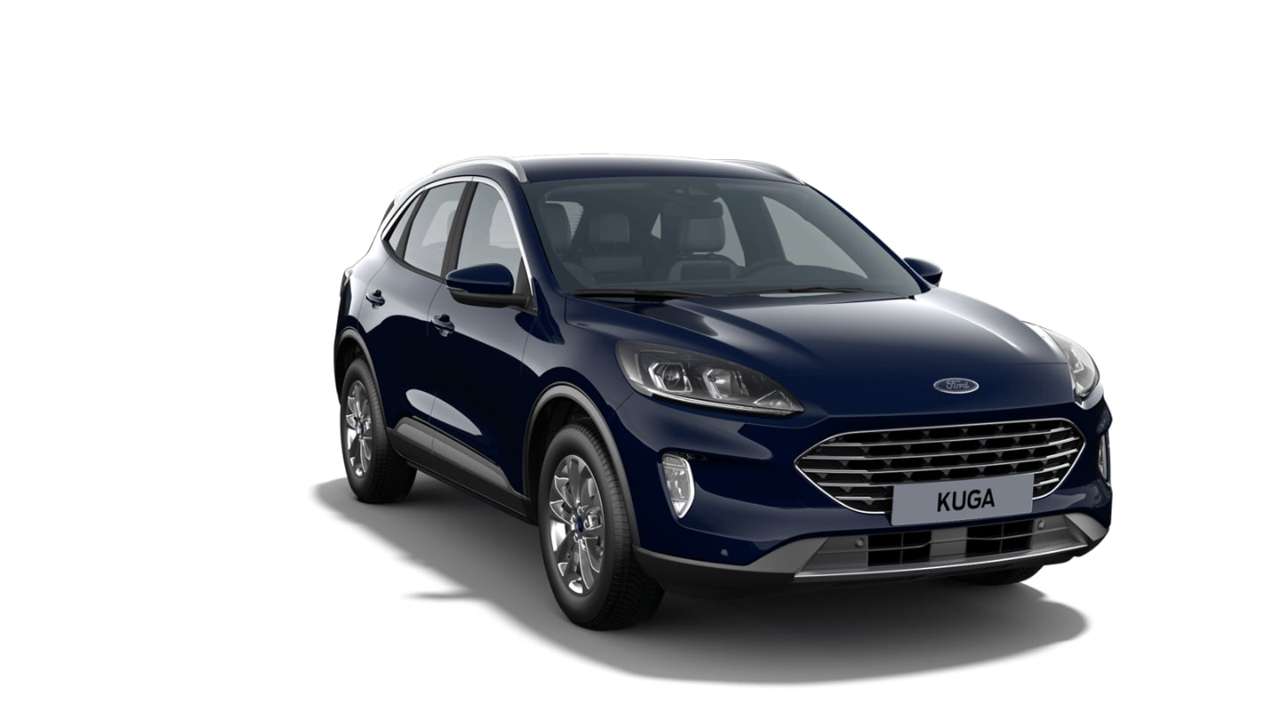 Ford Kuga Titanium in Blau. Dreiviertelansicht 