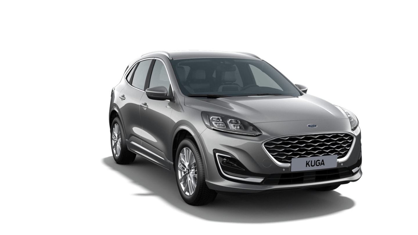 Ford Kuga Vignale in Silber. Dreiviertelansicht 