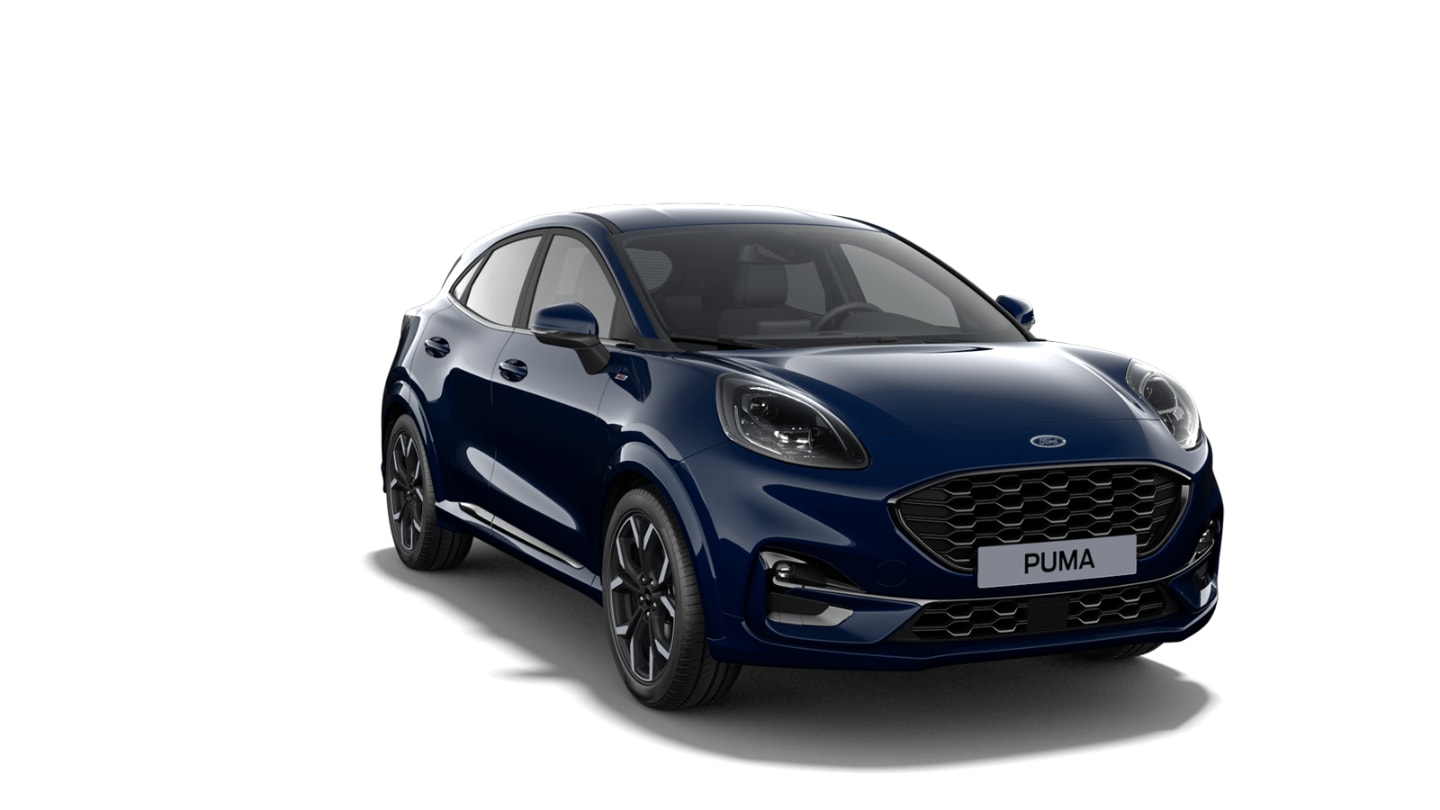 Ford Puma ST-Line X. Dreiviertel-Frontansicht.