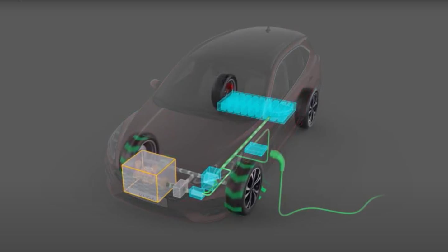 Animation Motor Plug-in-Hybrid Fahrzeug