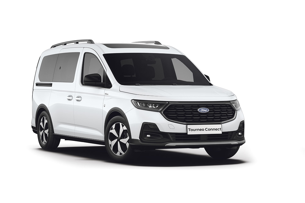 Ford Tourneo Connect in Weiß. Dreiviertelansicht.