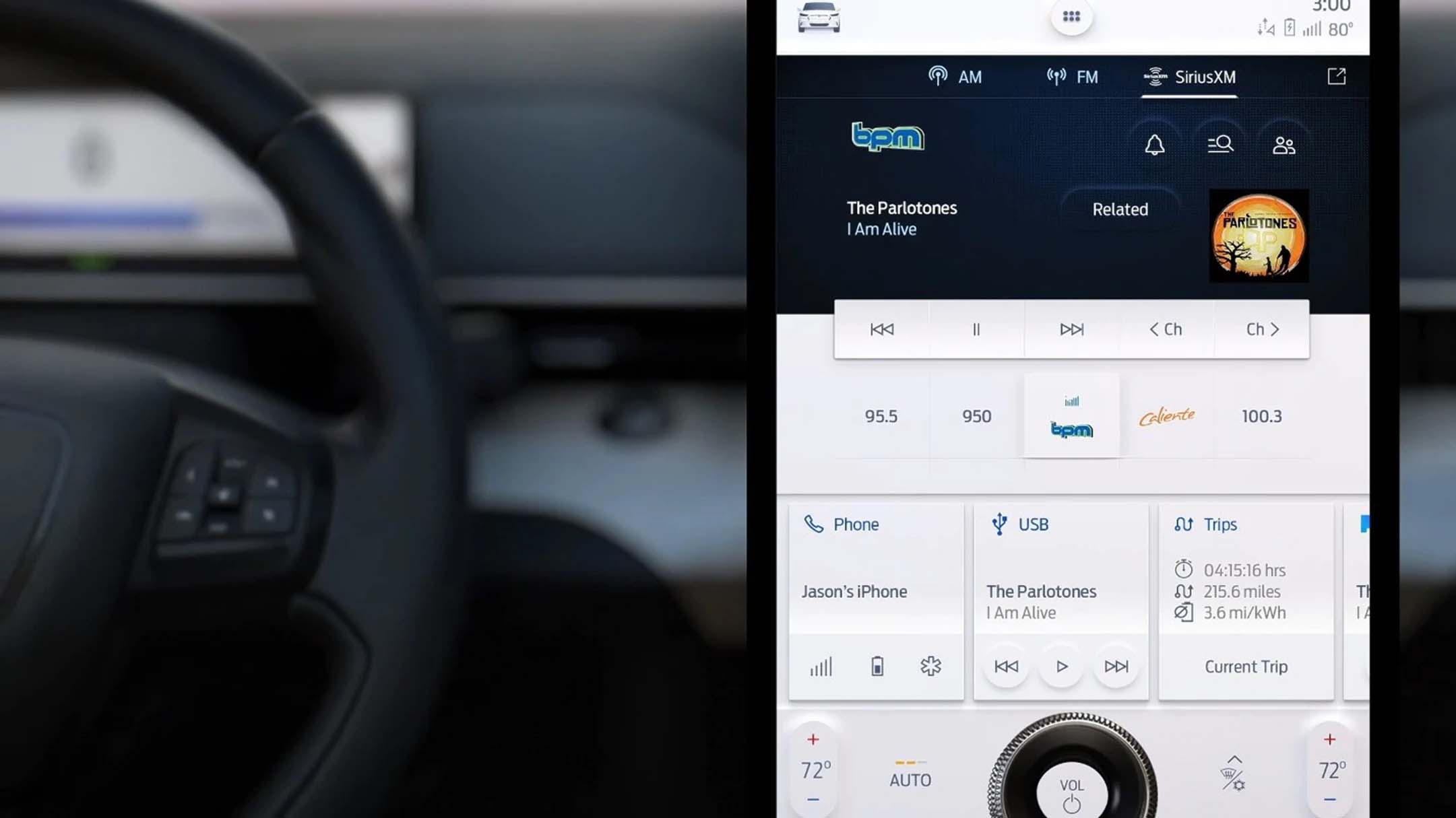 Detailansicht Ford SYNC-Touchscreen