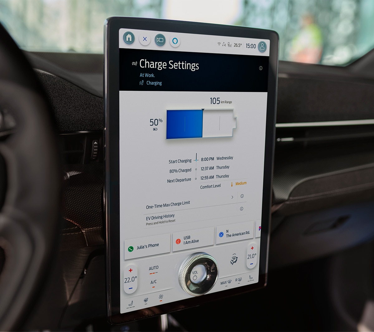 Ford Mustang Mach-E GT Innenraum. Detailansicht Ford SYNC 4A