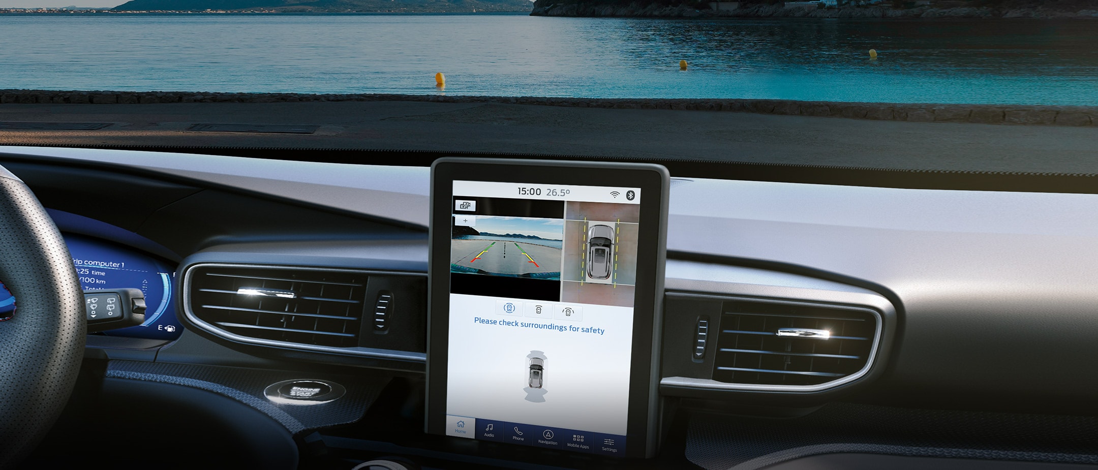 Ford Explorer Innenraum. Detailansicht Touchscreen