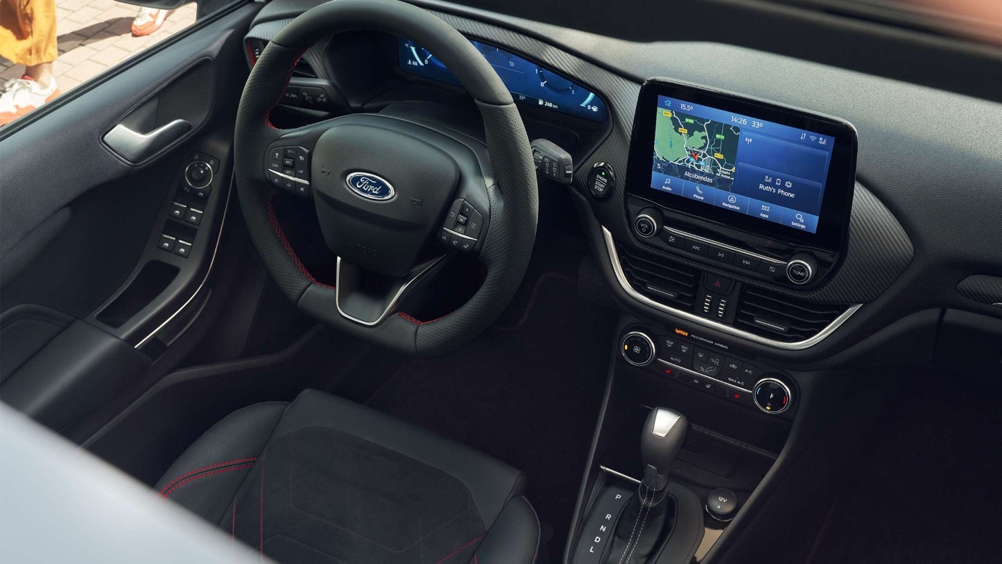 Ford Fiesta Innenraum. Detailansicht PowerShift-Automatikgetriebe