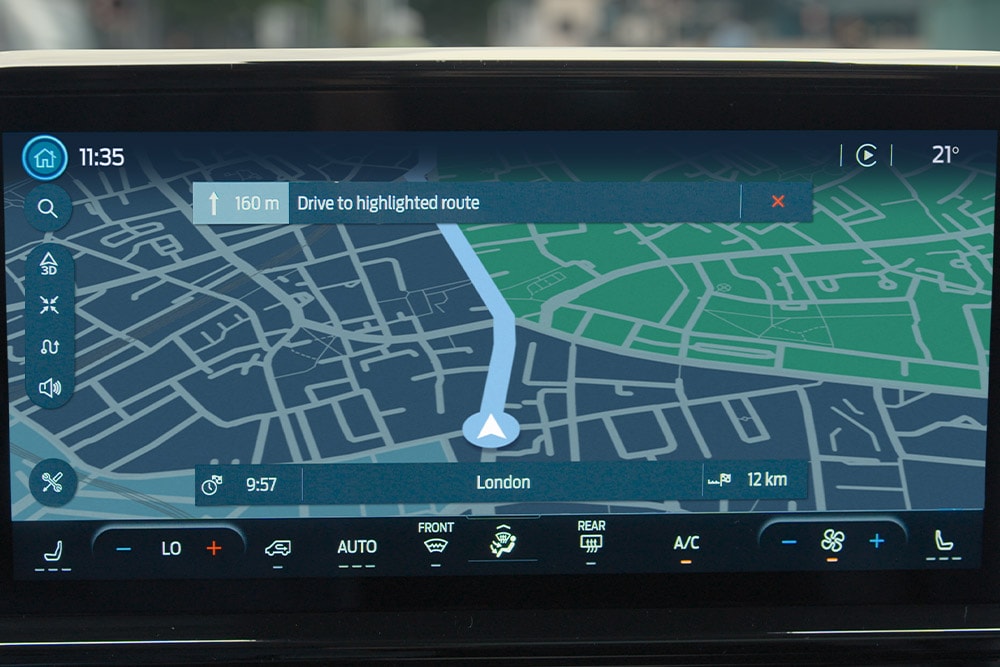 Ansicht auf einen Bildschirm, Visualisierung der Navigation.