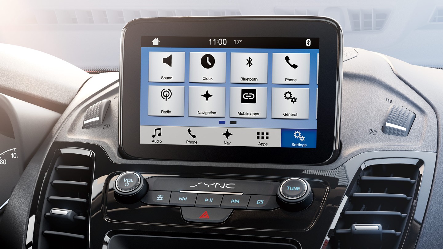 Ford Transit Connect Innenraum. Detailansicht SYNC 3