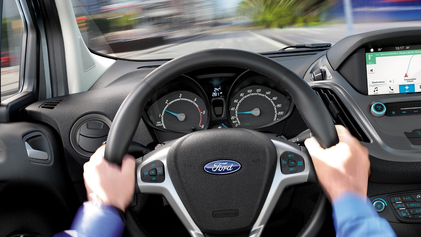 Ford Transit Courier. Innenraum, Lenkrad im Detail