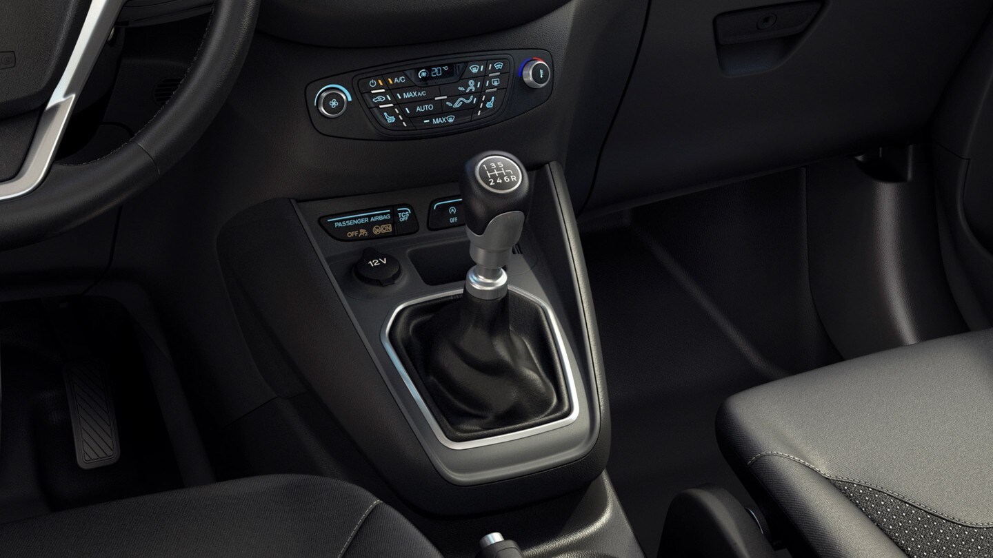 Ford Transit Courier. Innenraum, Detailansicht 6-Gang-Schaltgetriebe