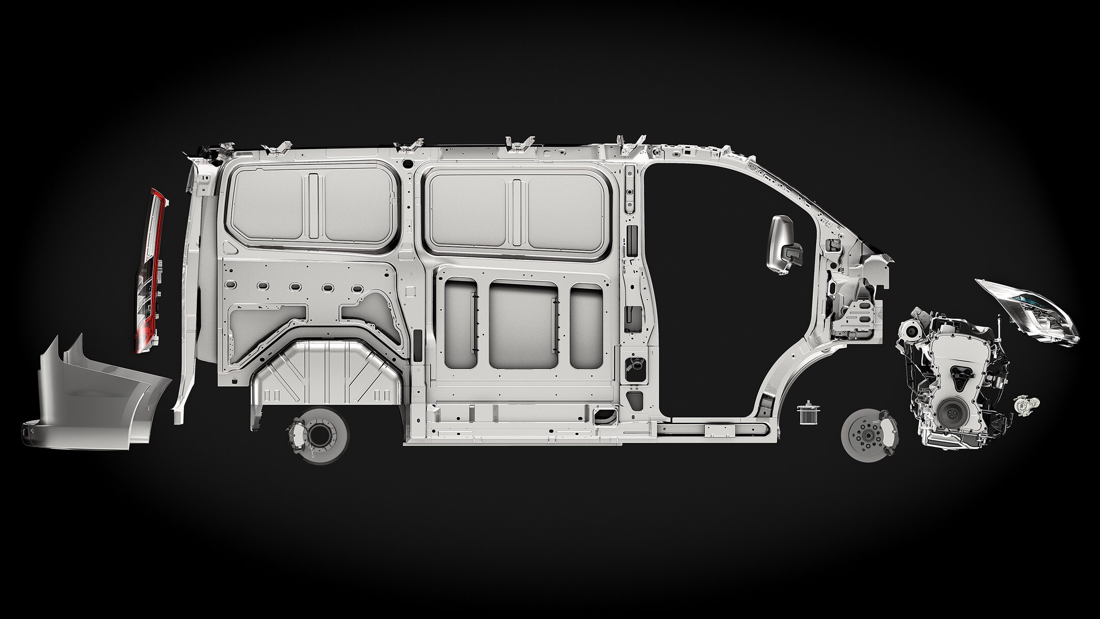 Ford Transit Custom. Illustration der Karosserie