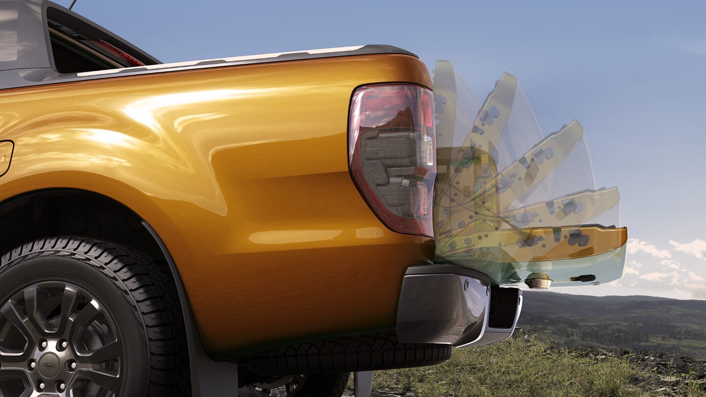 Ford Ranger in Orange. Illustration EasyLift Heckklappe