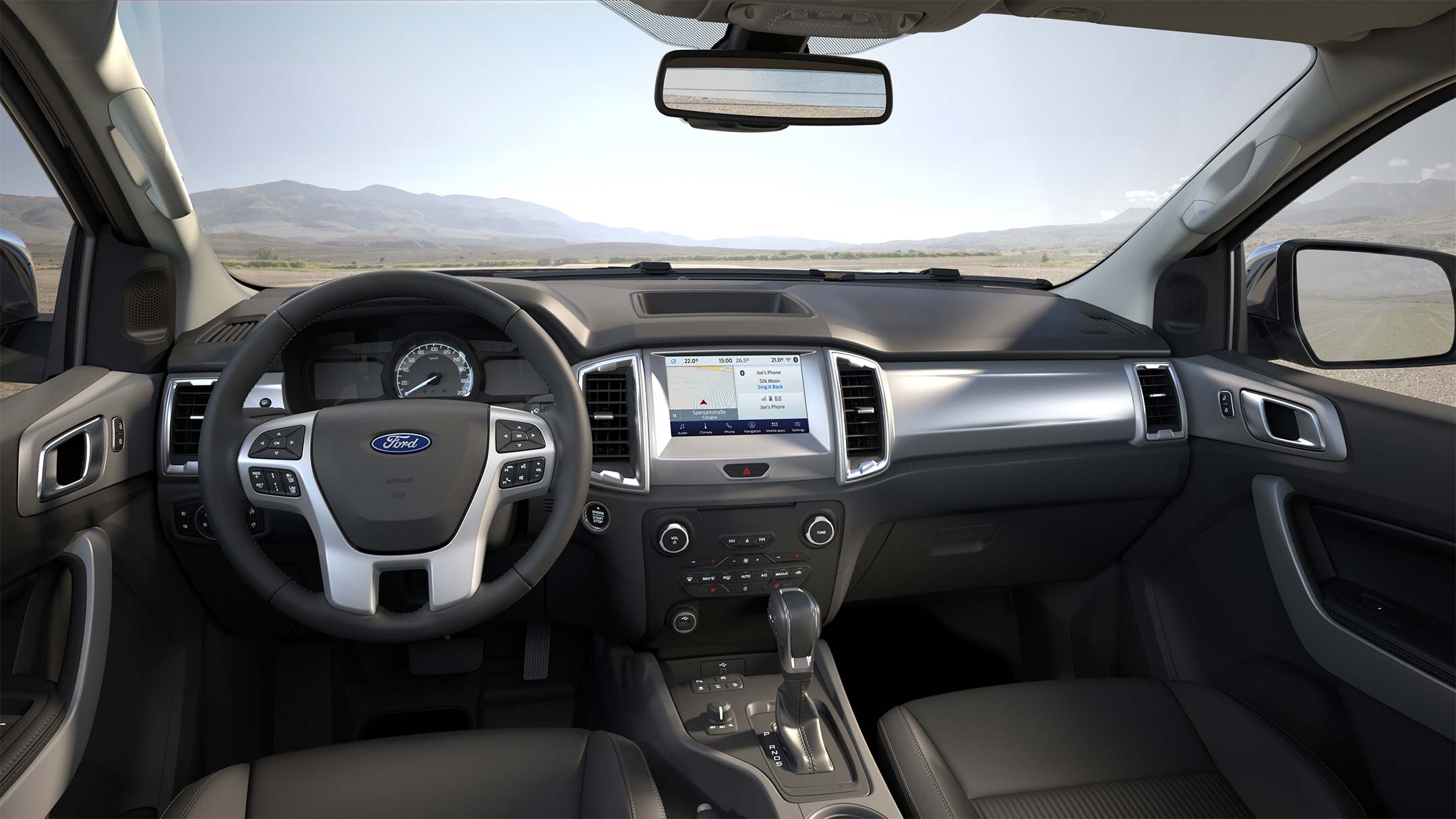 Ford Ranger Innenraum. Detailansicht der Fahrerkabine