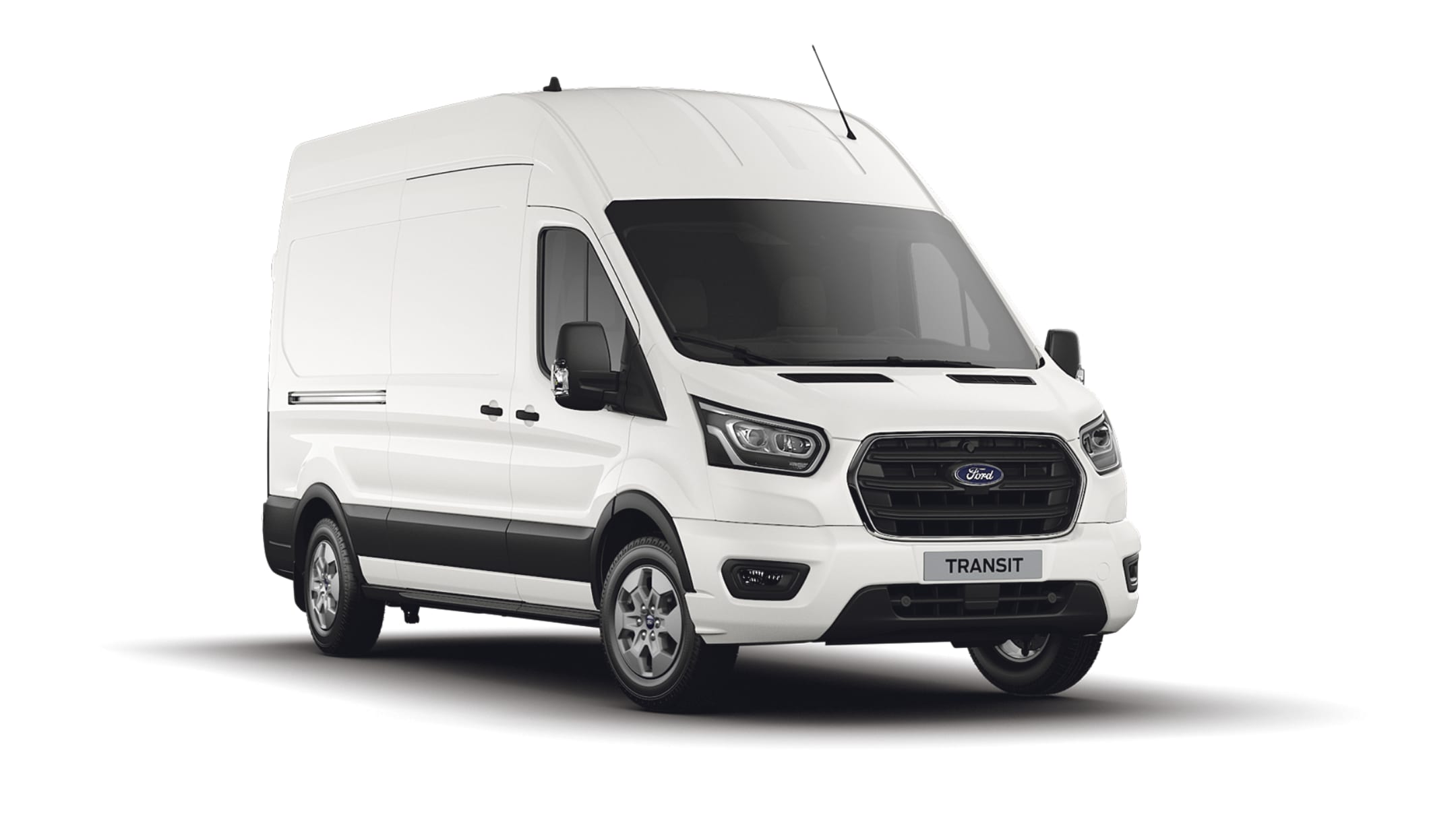 Ford Transit Kastenwagen Limited in Weiß.