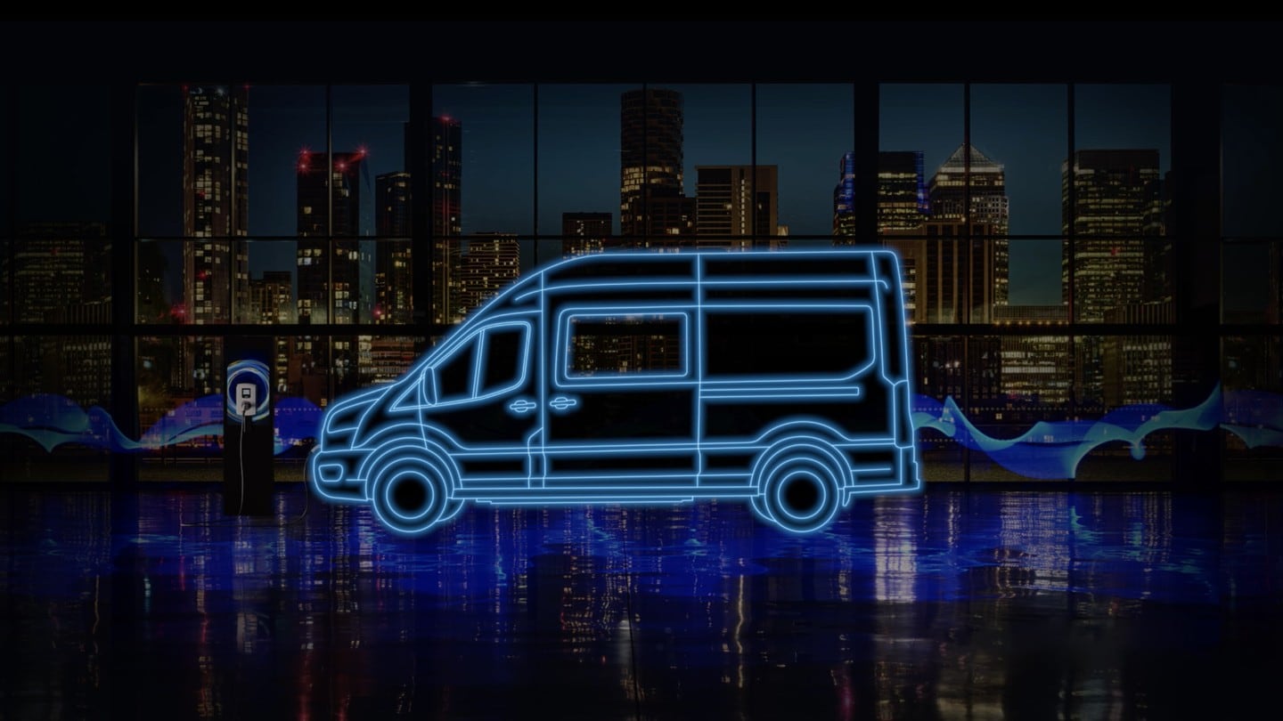 Ford Transit Doppelkabine. Seitenansicht Illustration