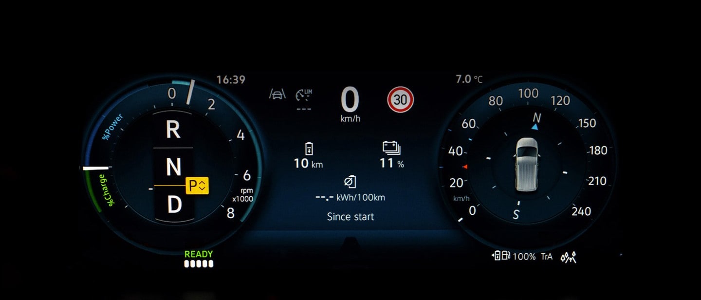 Ford Transit Connect. Detailansicht des Bildschirms des digitalen Kombiinstruments.