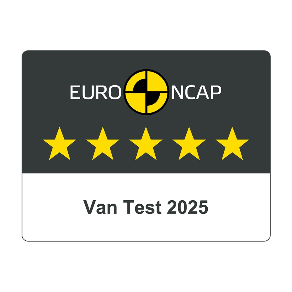 Euro-NCAP-Sicherheitsbewertung mit fünf Sternen für den Ford Transit.