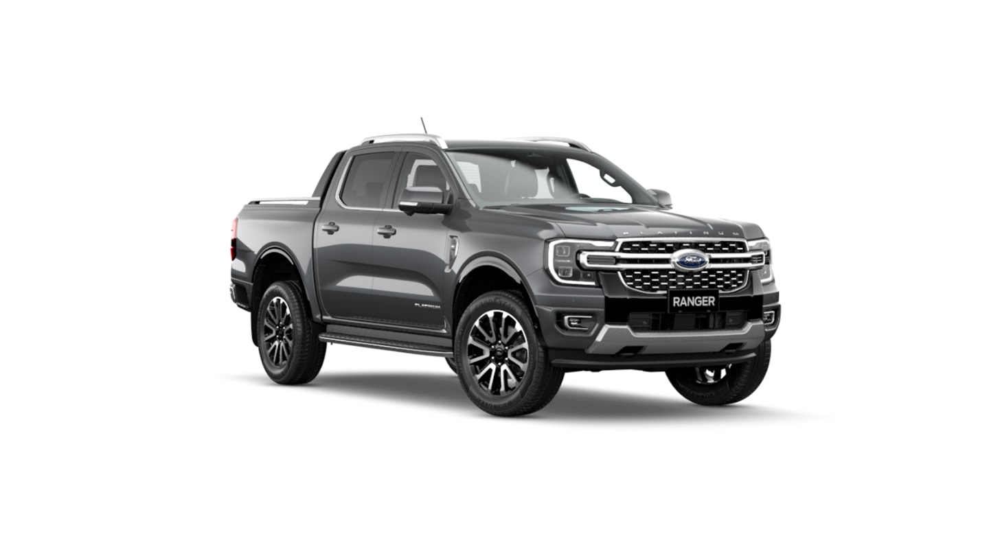 Ford Ranger Platinum in Grau, Dreiviertelansicht