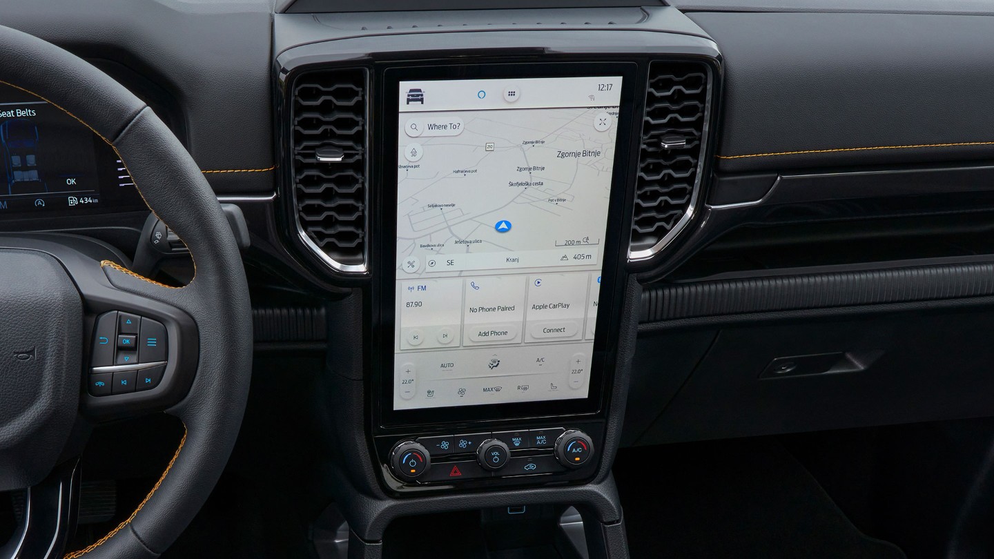 Ford Ranger Innenraum. Detailansicht Touchscreen