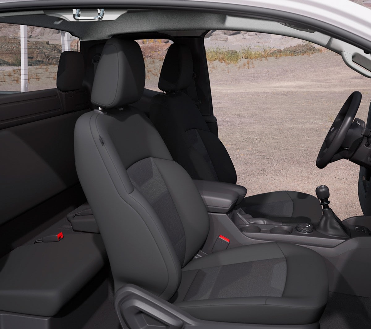 Ford Ranger Innenraum. Extrakabine, Detailansicht Rücksitzbank
