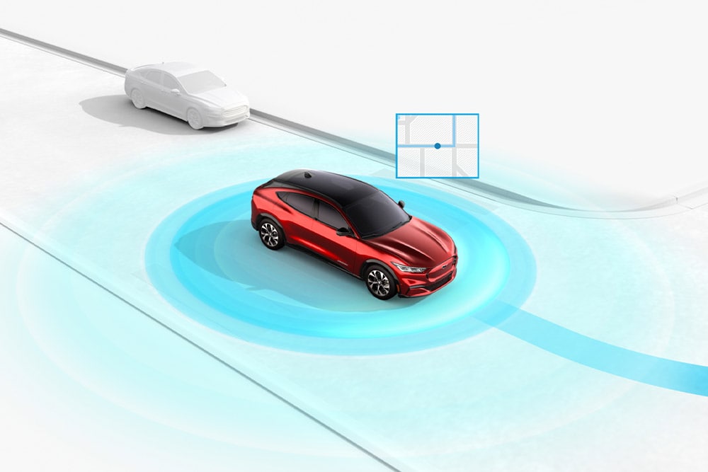 Visualisierung des Park-Pilot-Systems.
