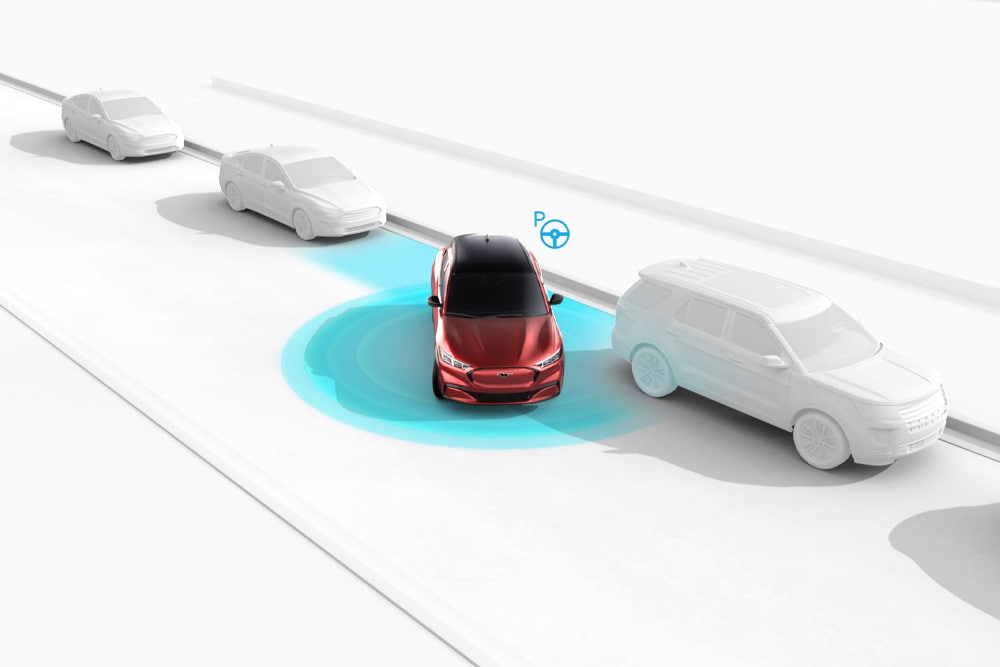 Visualisierung des Park-Pilot-Systems.