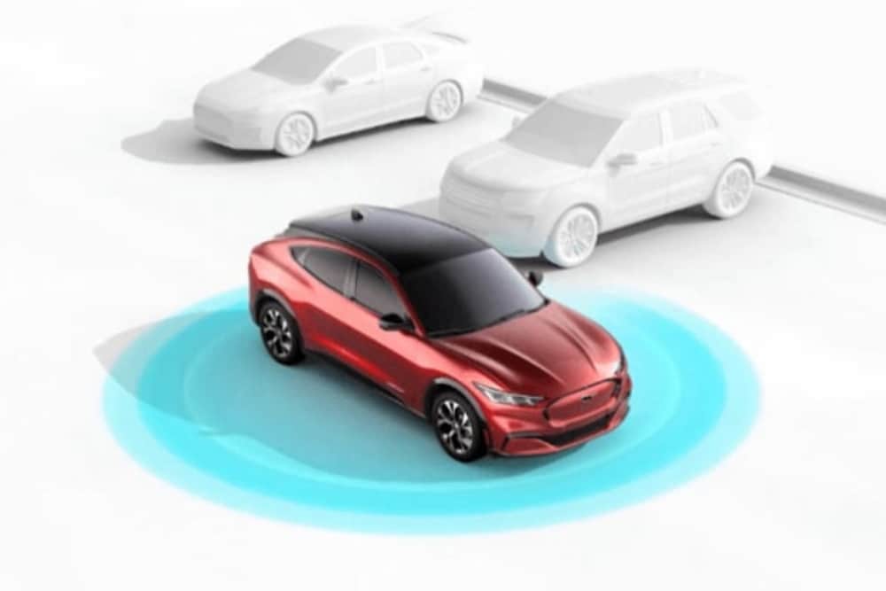 Grafische Darstellung der Ford Fahrerassistenzsysteme