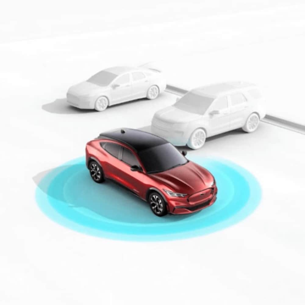 Visualisierung der Fahrerassistenztechnologie.